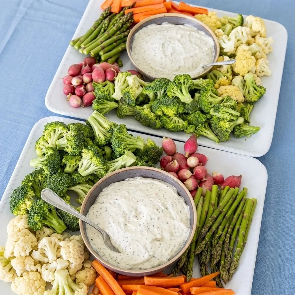 Fresh vegetable crudité platter